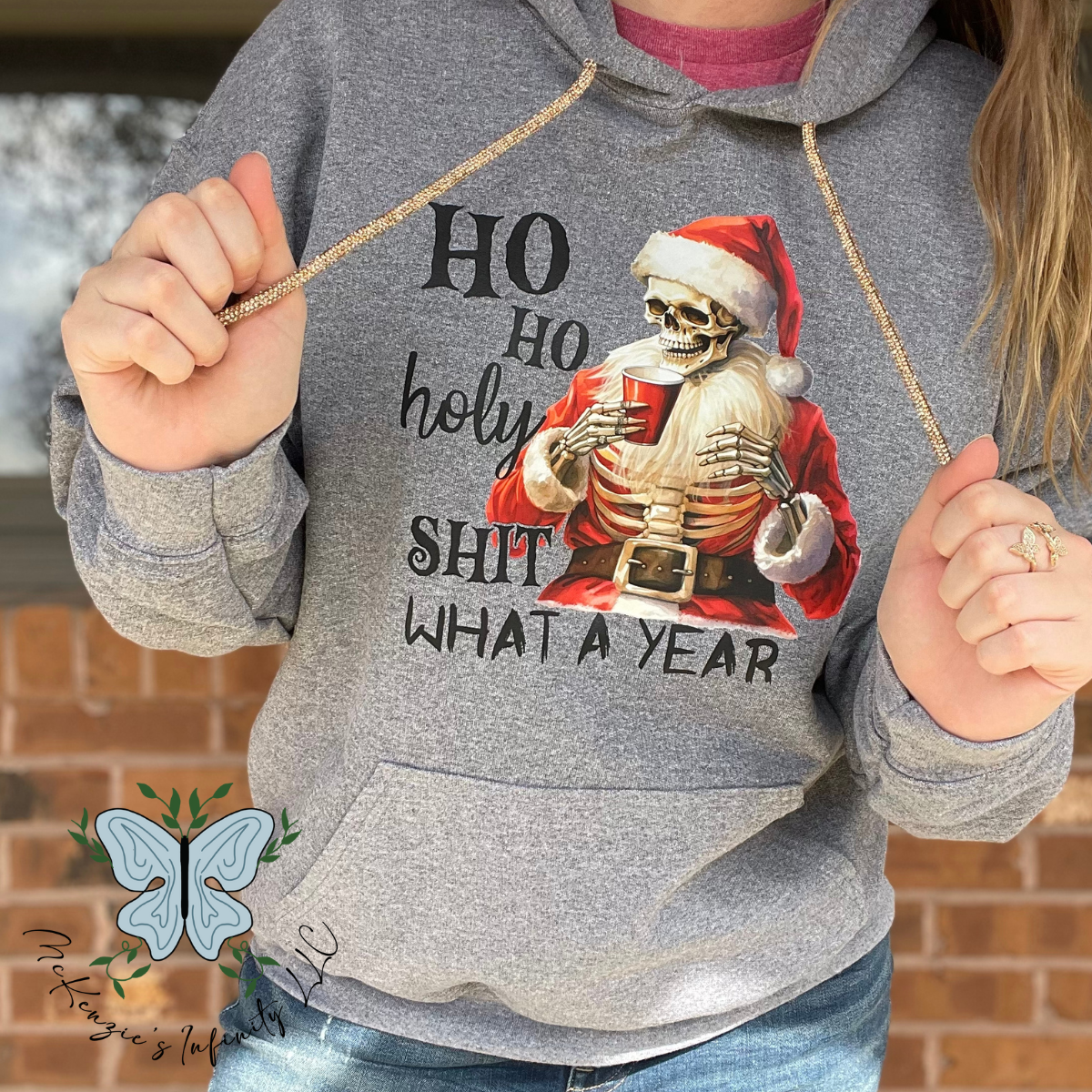 Ho Ho Holy Sh** What A Year Hooded Sweatshirt