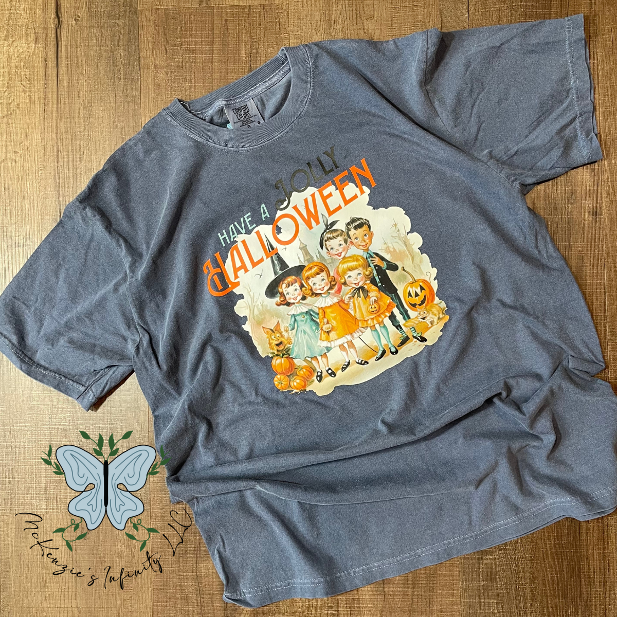 Vintage Have A Holly Jolly Halloween Short Sleeve Graphic Tee