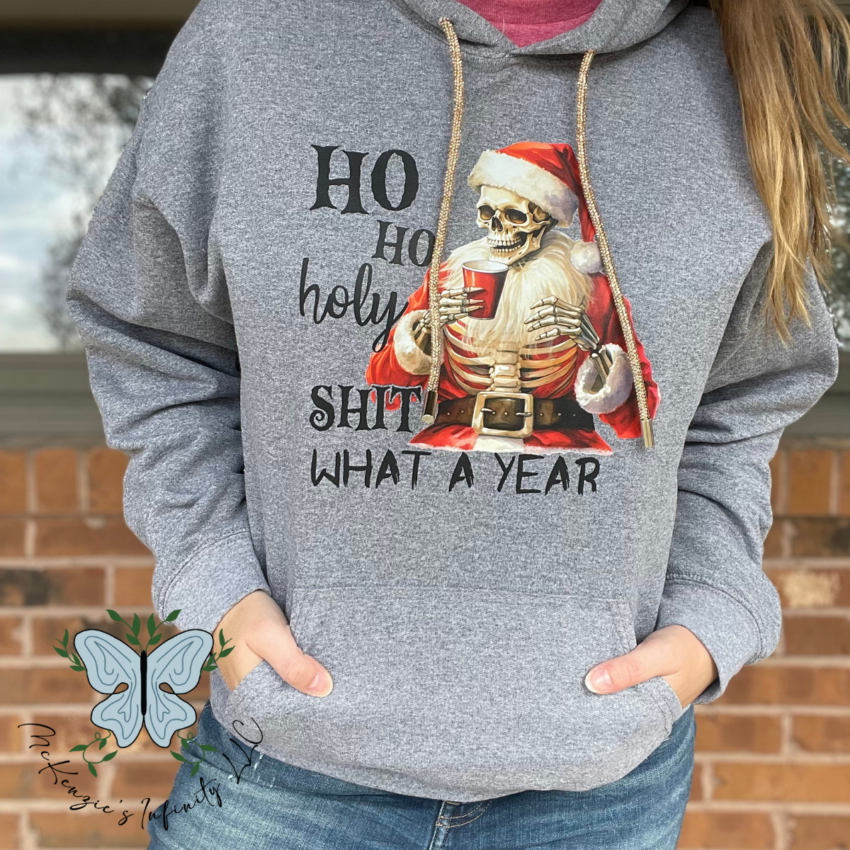 Ho Ho Holy Sh** What A Year Hooded Sweatshirt