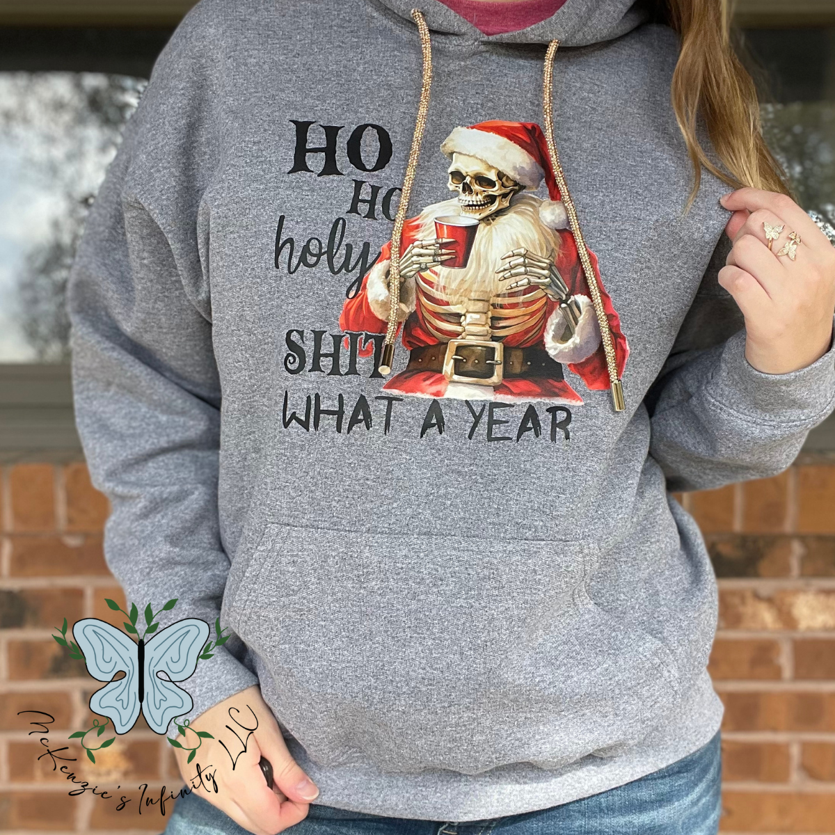 Ho Ho Holy Sh** What A Year Hooded Sweatshirt