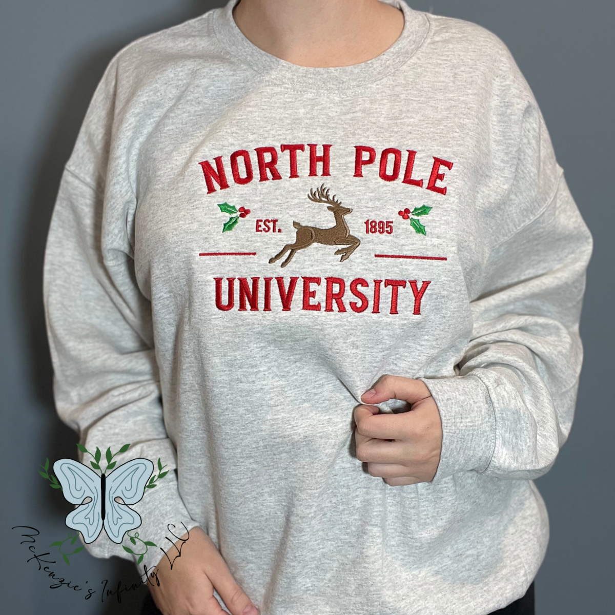 North Pole University Embroidered Crewneck Sweatshirt