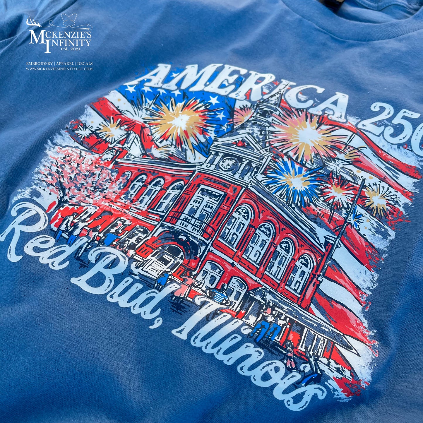 Red Bud, IL America 250 Graphic COMFORT COLORS T-Shirt ©️