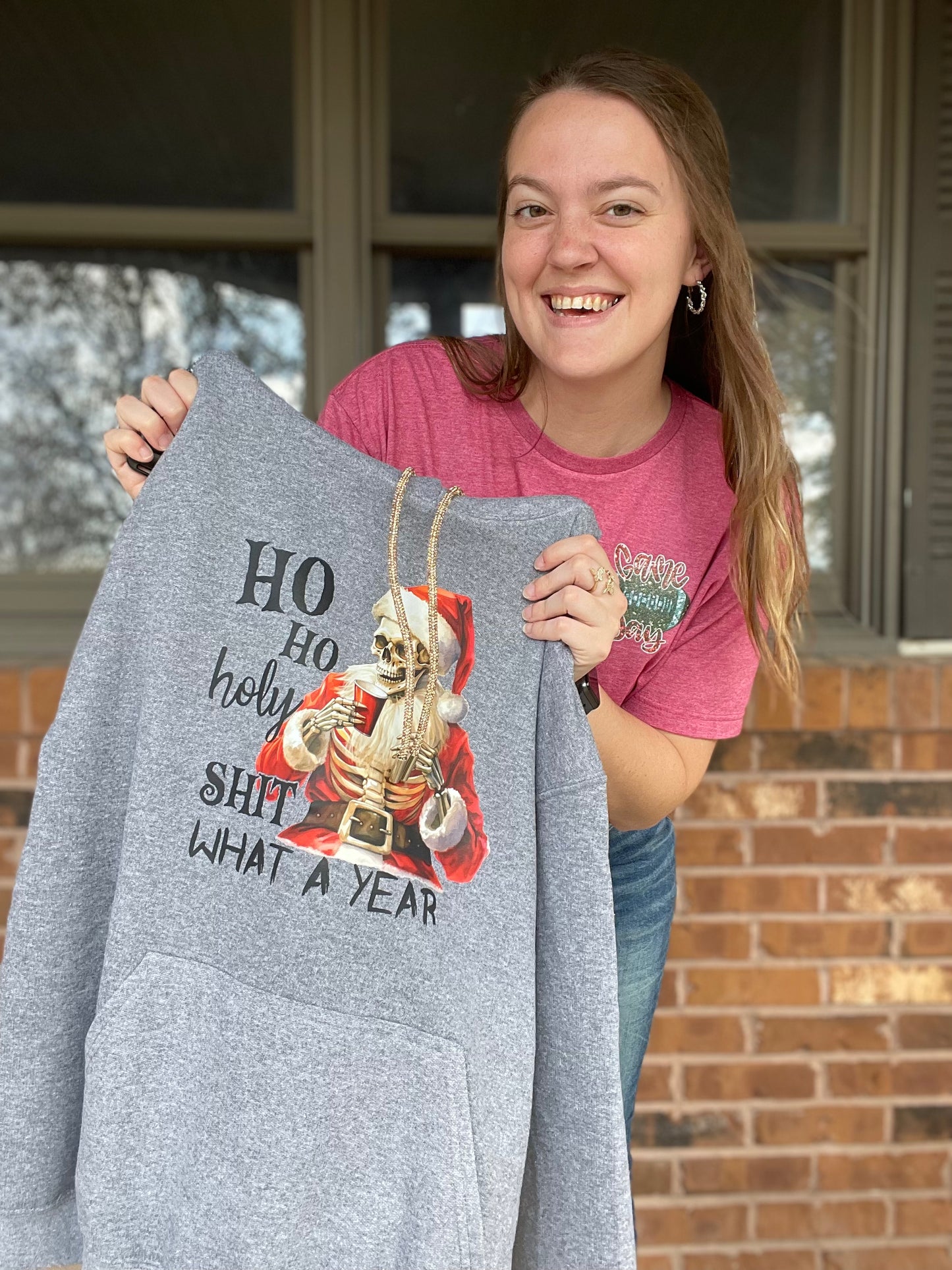 Ho Ho Holy Sh** What A Year Hooded Sweatshirt