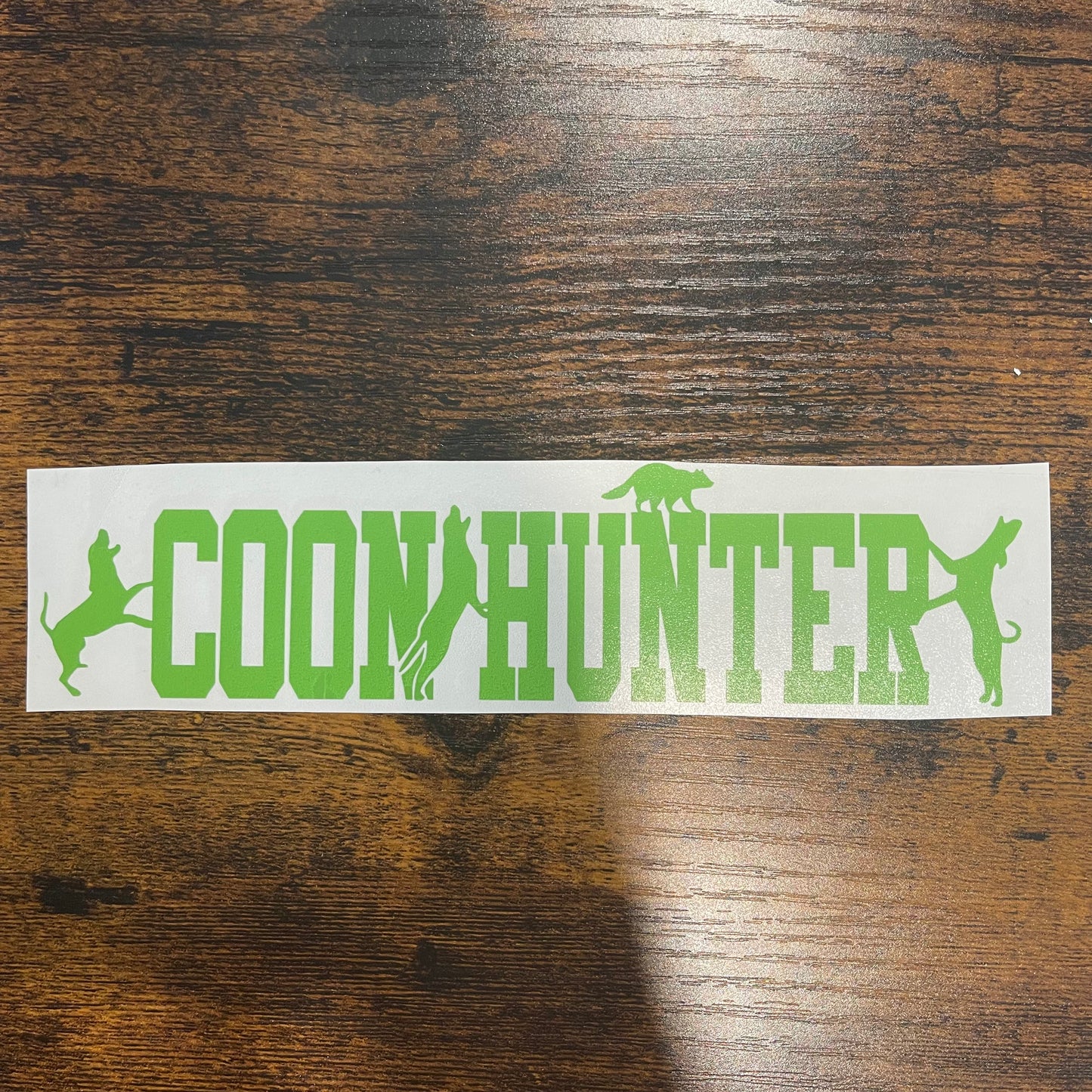 Coon Hunter 8" Lime Green Decal (READY TO SHIP!)