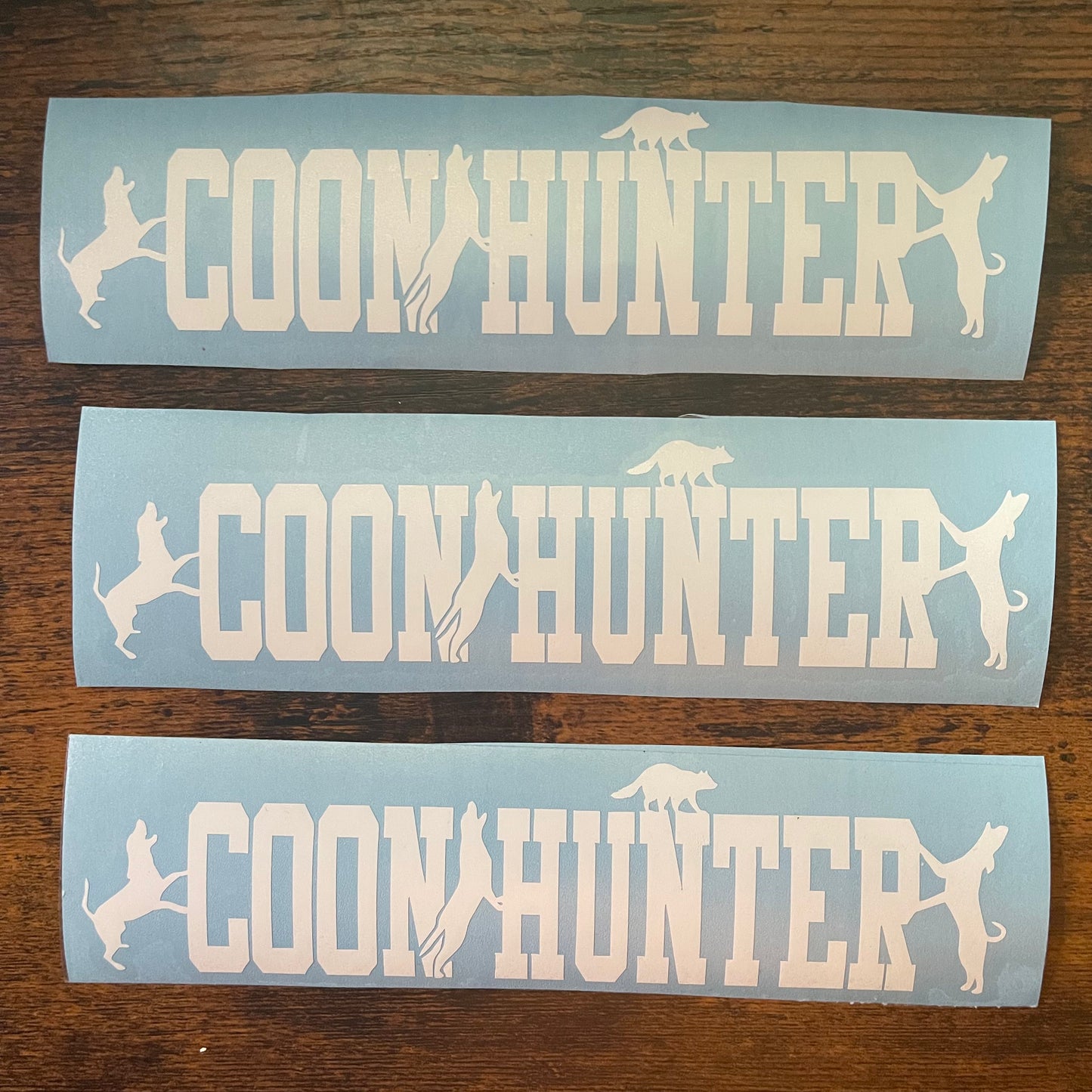 Coon Hunter 8" White Decal (READY TO SHIP!)
