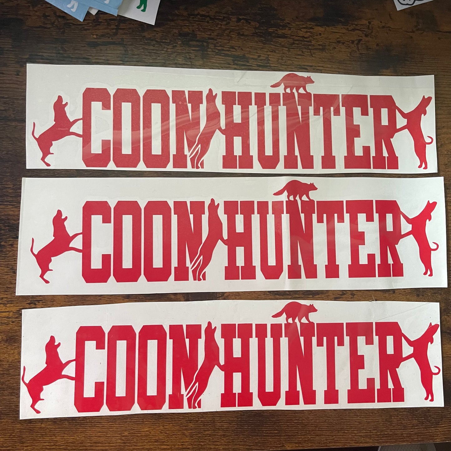 Coon Hunter 11.5" Red Decal (READY TO SHIP!)