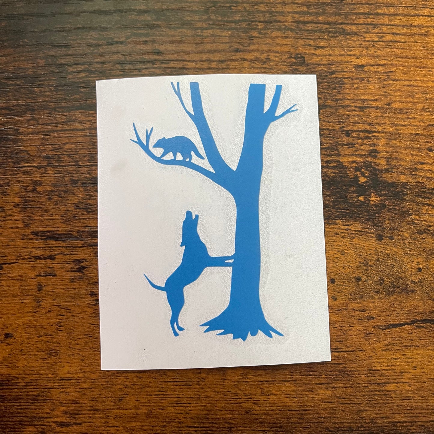 Dog Treeing Coon 2" Blue Decal (READY TO SHIP!)