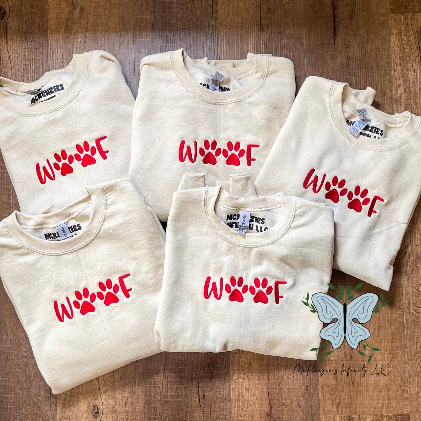 Woof Embroidered Crewneck Sweatshirt - McKenzie's Infinity