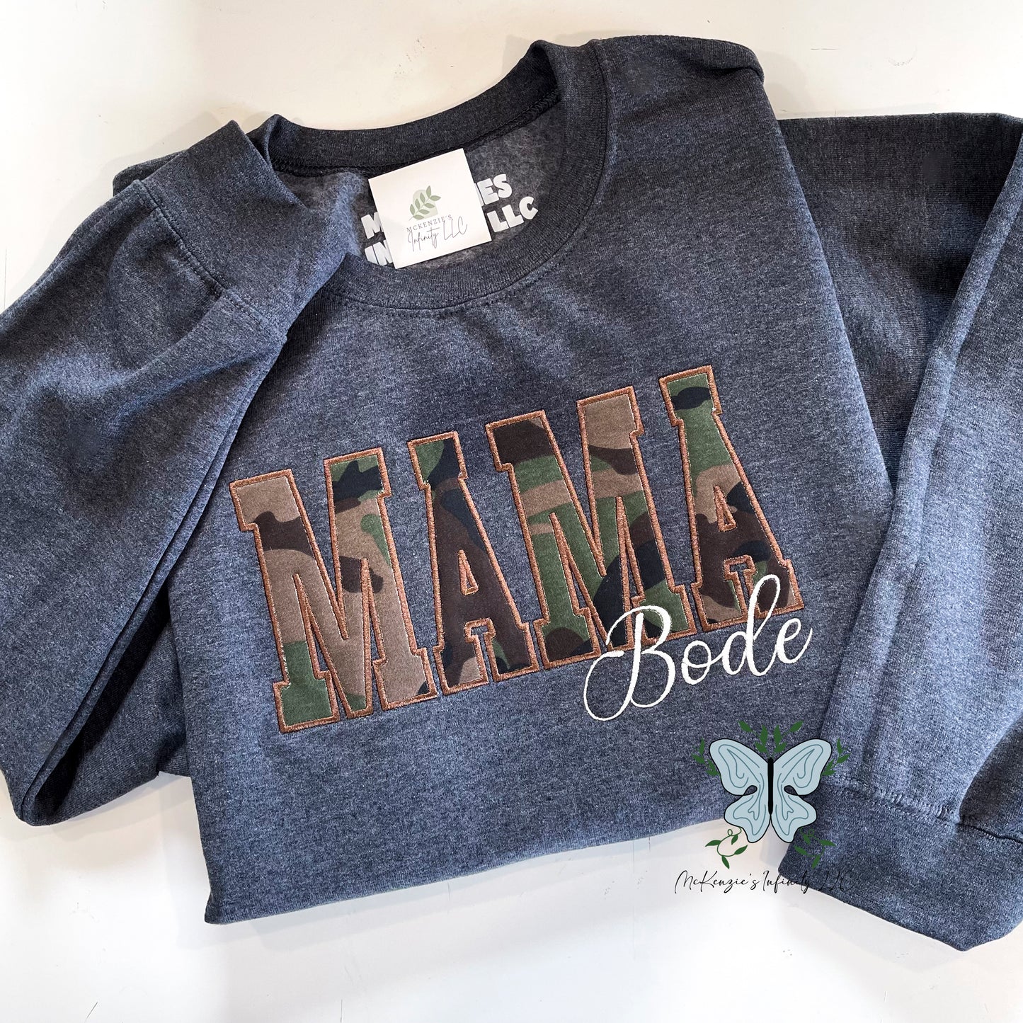 MAMA Personalized Embroidered Appliqué Sweatshirt, Baby Clothes Sweatshirt, Baby Onesie Sweatshirt Keepsake