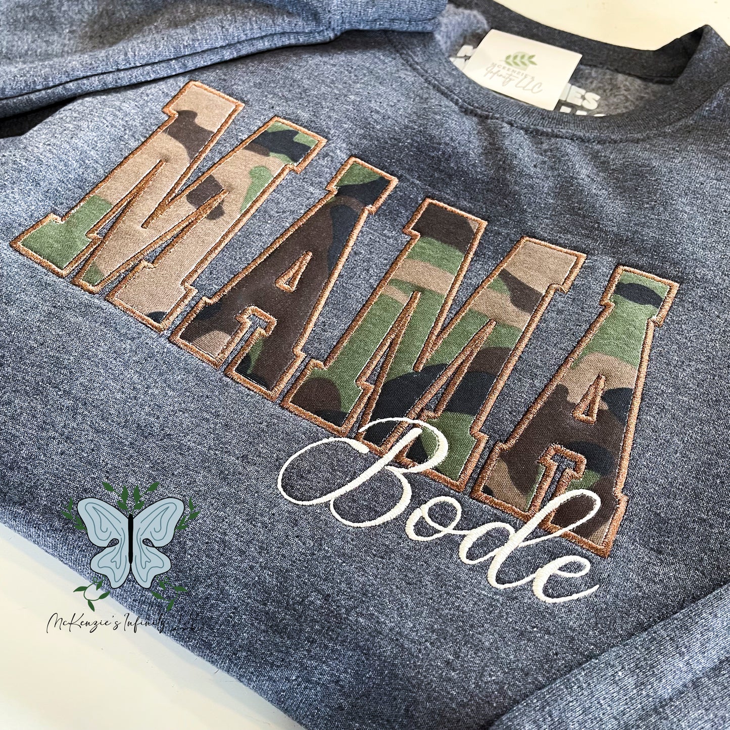 MAMA Personalized Embroidered Appliqué Sweatshirt, Baby Clothes Sweatshirt, Baby Onesie Sweatshirt Keepsake