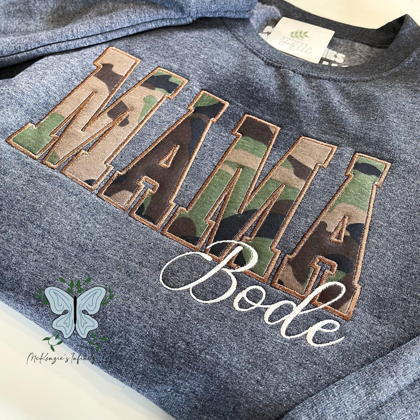 MAMA Personalized Embroidered Appliqué Sweatshirt, Baby Clothes Sweatshirt, Baby Onesie Sweatshirt Keepsake - McKenzie's Infinity