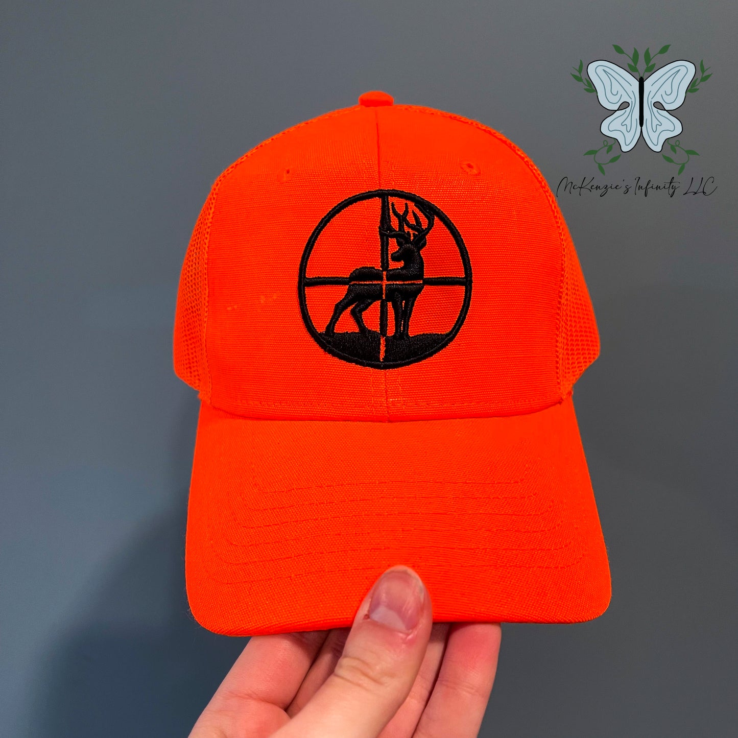 Deer in Scope Puff/3D Embroidered Pacific Headwear Classic Trucker Snapback Cap/Hat