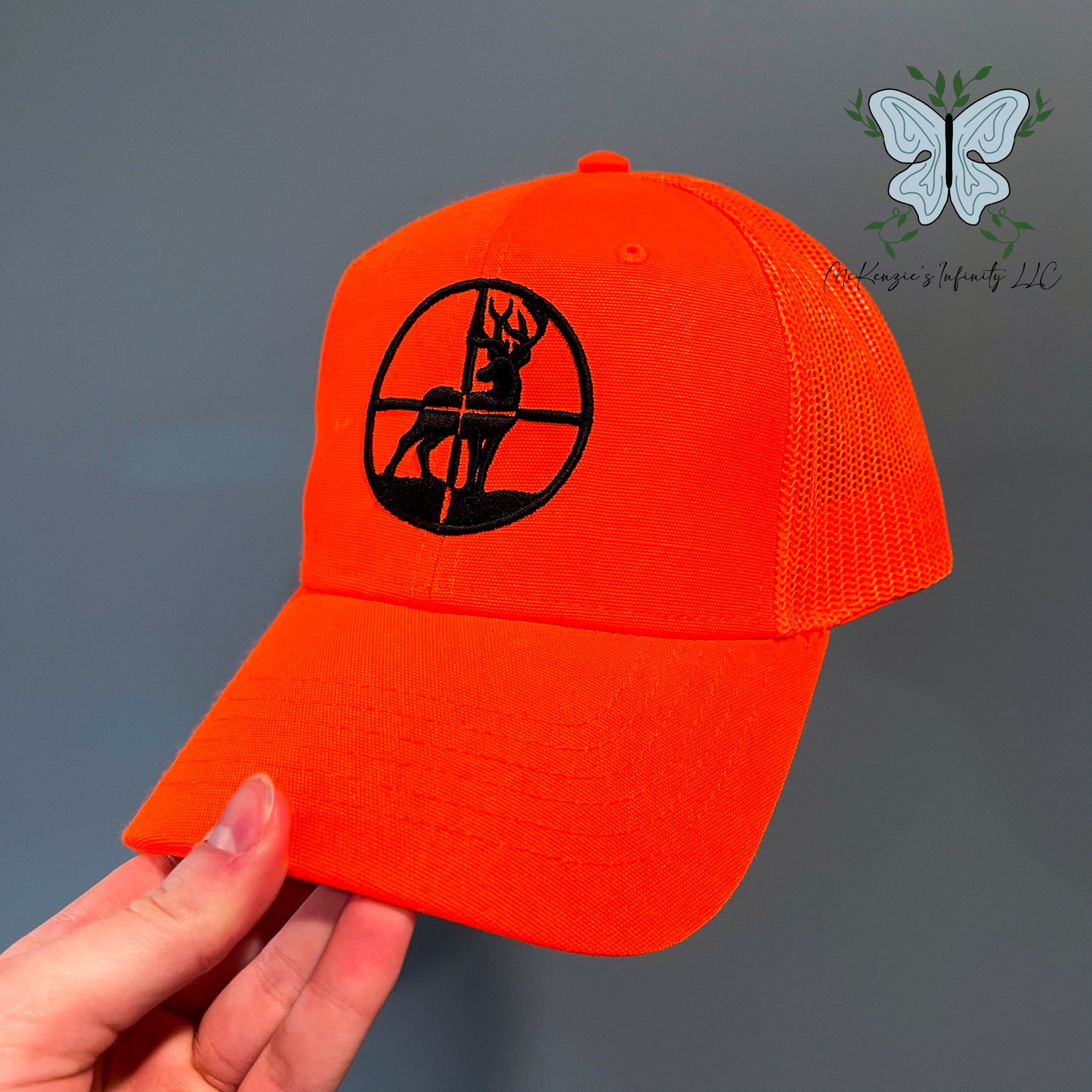 Deer in Scope Puff/3D Embroidered Pacific Headwear Classic Trucker Snapback Cap/Hat