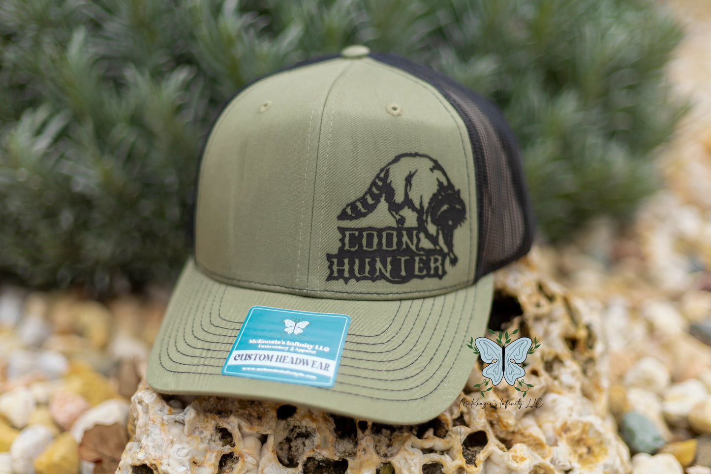 Coon Hunter - Brick Vinyl Richardson 112 Adult Retro Trucker Hat/Cap - McKenzie's Infinity