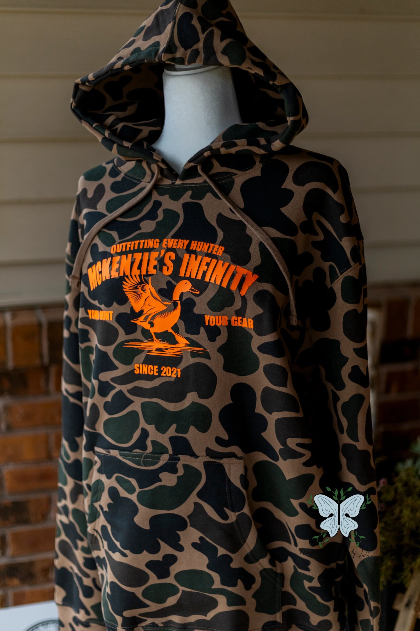MI Outfitters Since 2021 - Duck Edition - Duck Camo Heavyweight Hooded Sweatshirt ©️ - McKenzie's Infinity