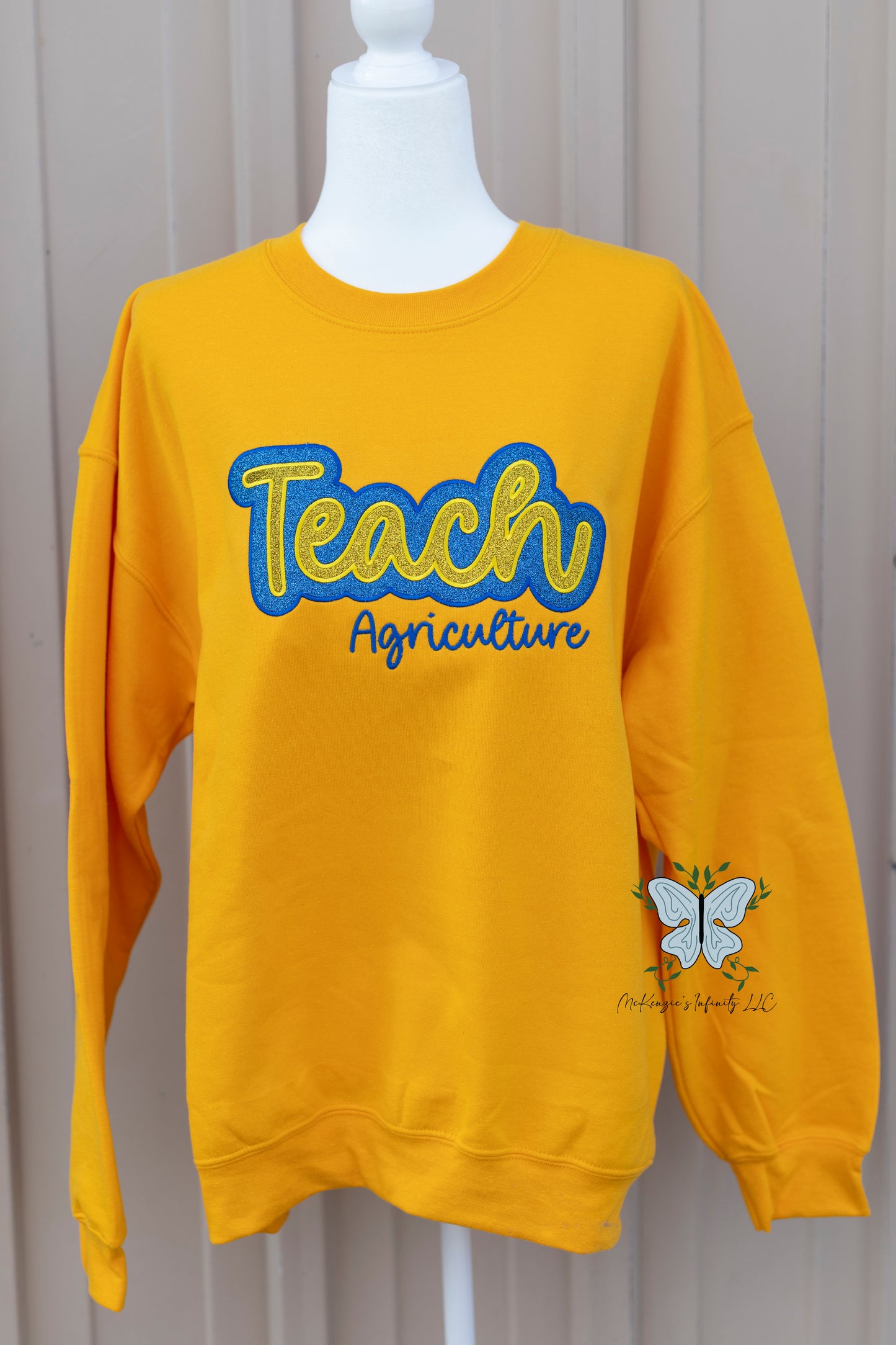 Teach Agriculture Glitter Embroidered Crewneck Sweatshirt ©️