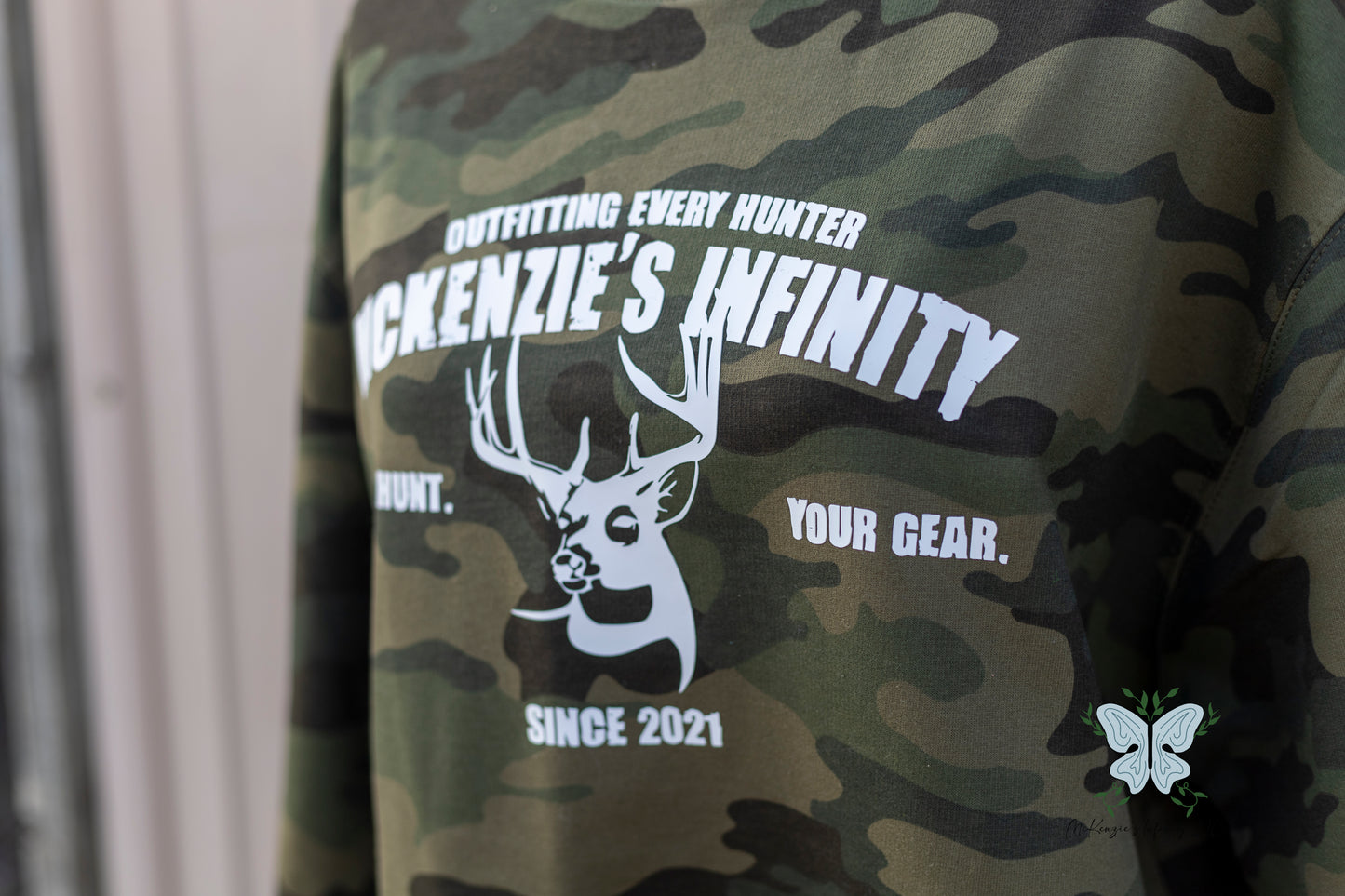 MI Outfitters Since 2021 - Whitetail Edition - Forest Camo Midweight Crewneck Sweatshirt