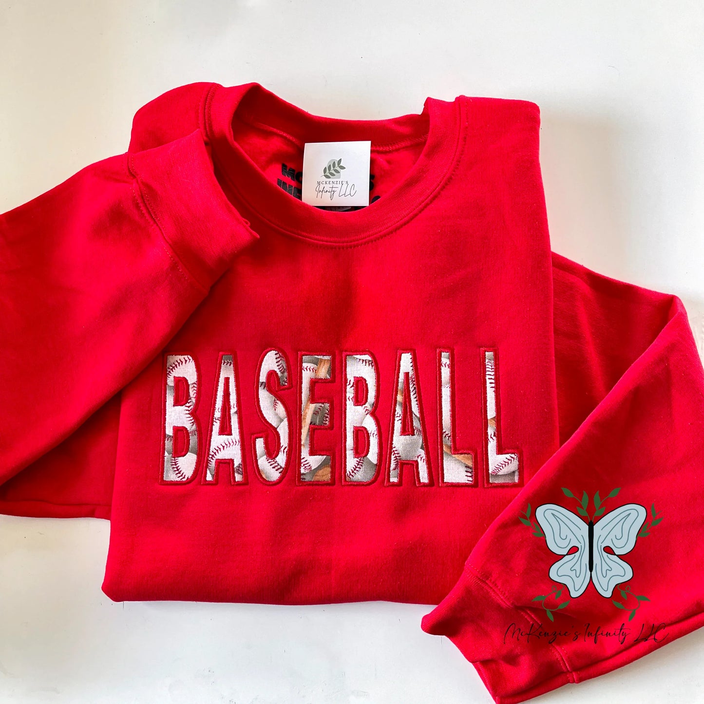 Embroidered Baseball Crewneck Sweatshirt - McKenzie's Infinity