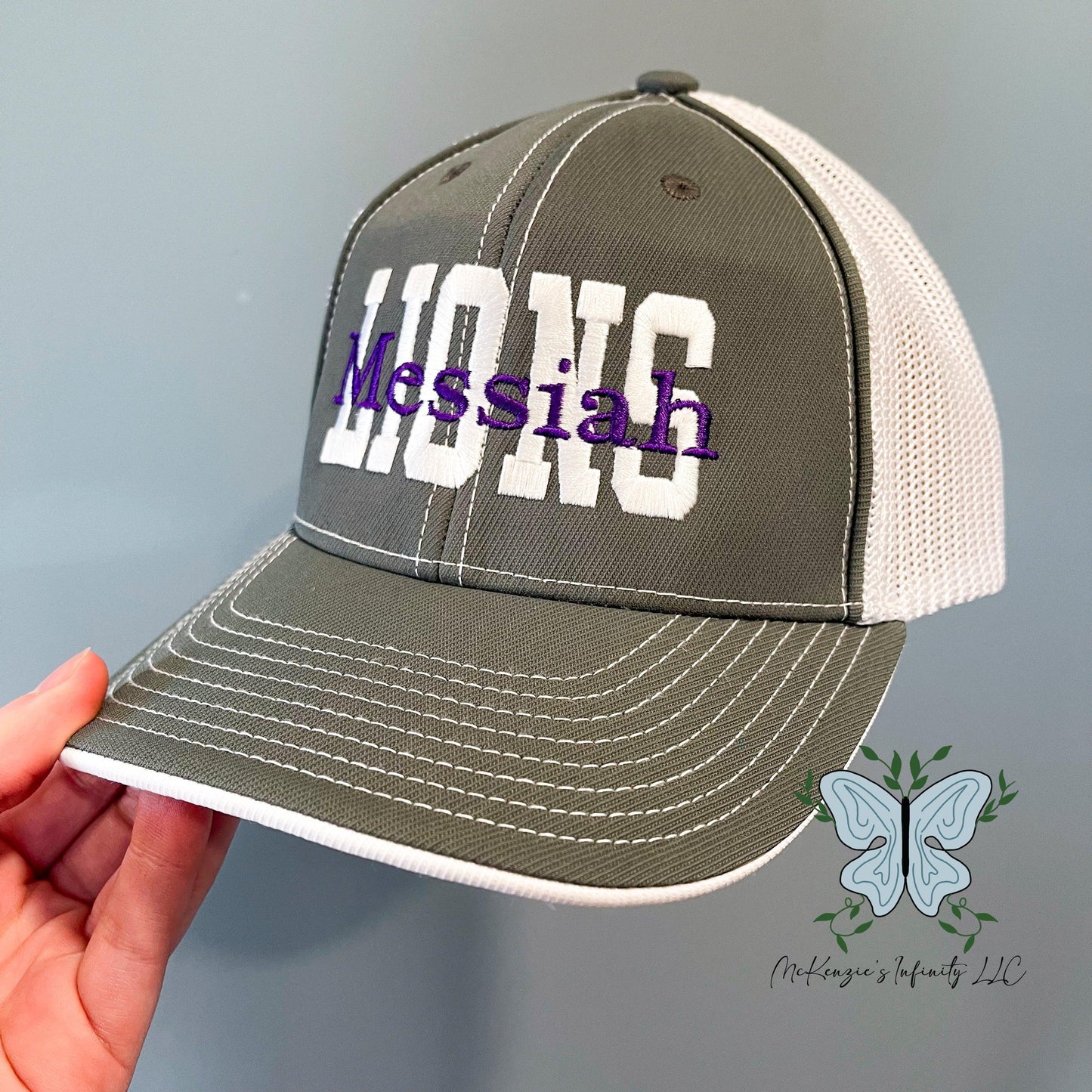 Messiah Lions Embroidered Trucker Flexfit Cap/Hat - McKenzie's Infinity