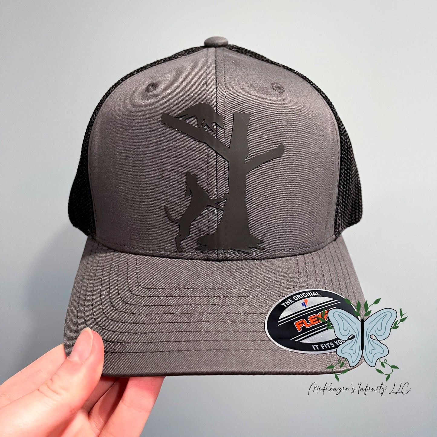 Coon Dog / Hunting Dog / Raccoon Dog Vinyl Brick Trucker Flexfit Cap/Hat