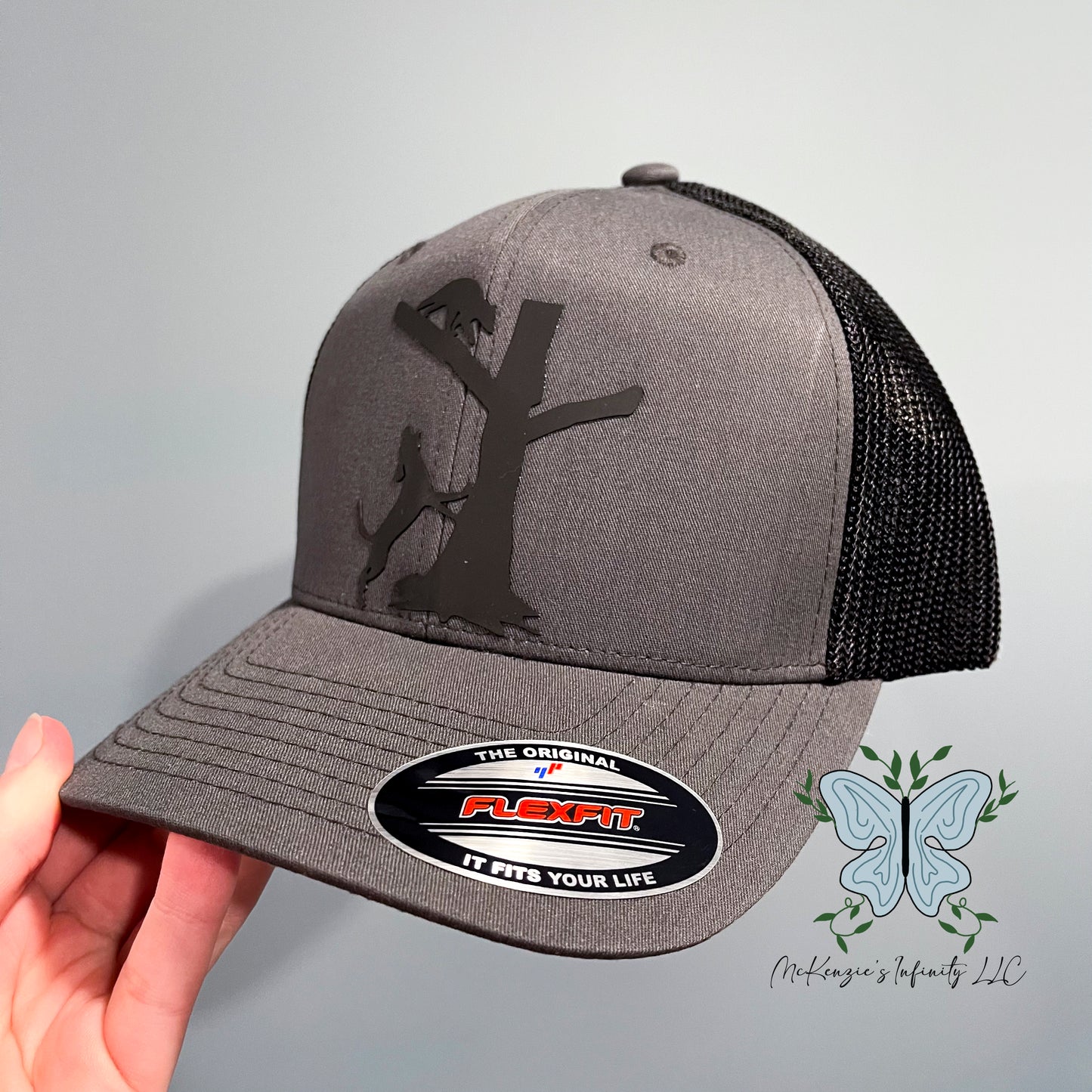Coon Dog / Hunting Dog / Raccoon Dog Vinyl Brick Trucker Flexfit Cap/Hat