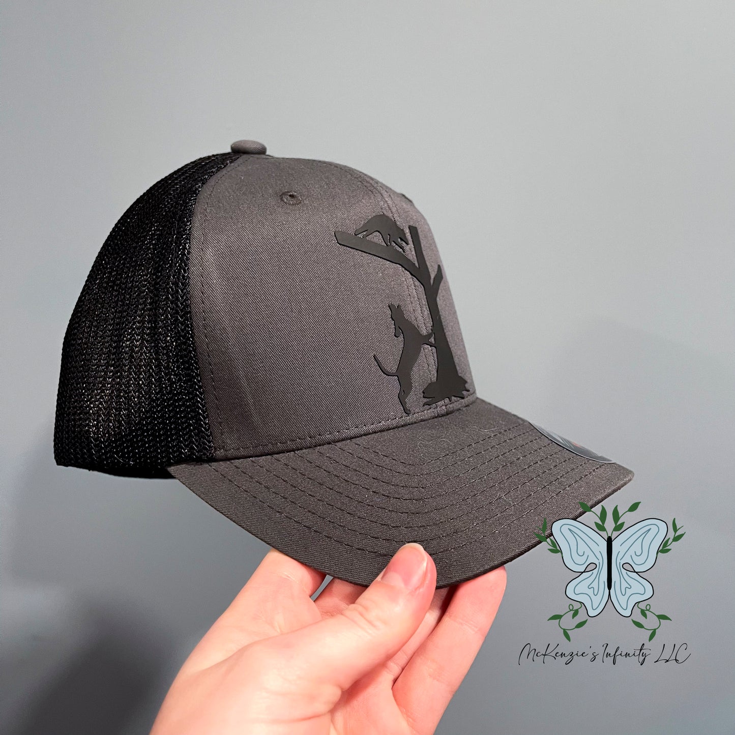 Coon Dog / Hunting Dog / Raccoon Dog Vinyl Brick Trucker Flexfit Cap/Hat