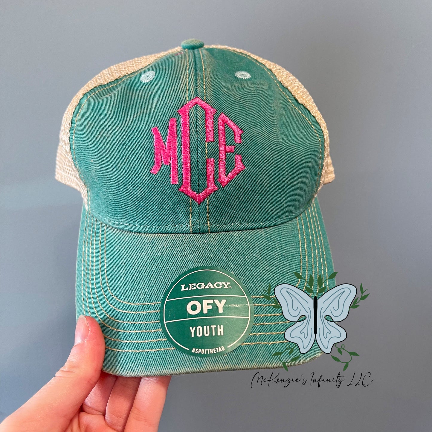 YOUTH Personalized Monogrammed Embroidered Legacy Old Favorite Trucker Cap/Hat
