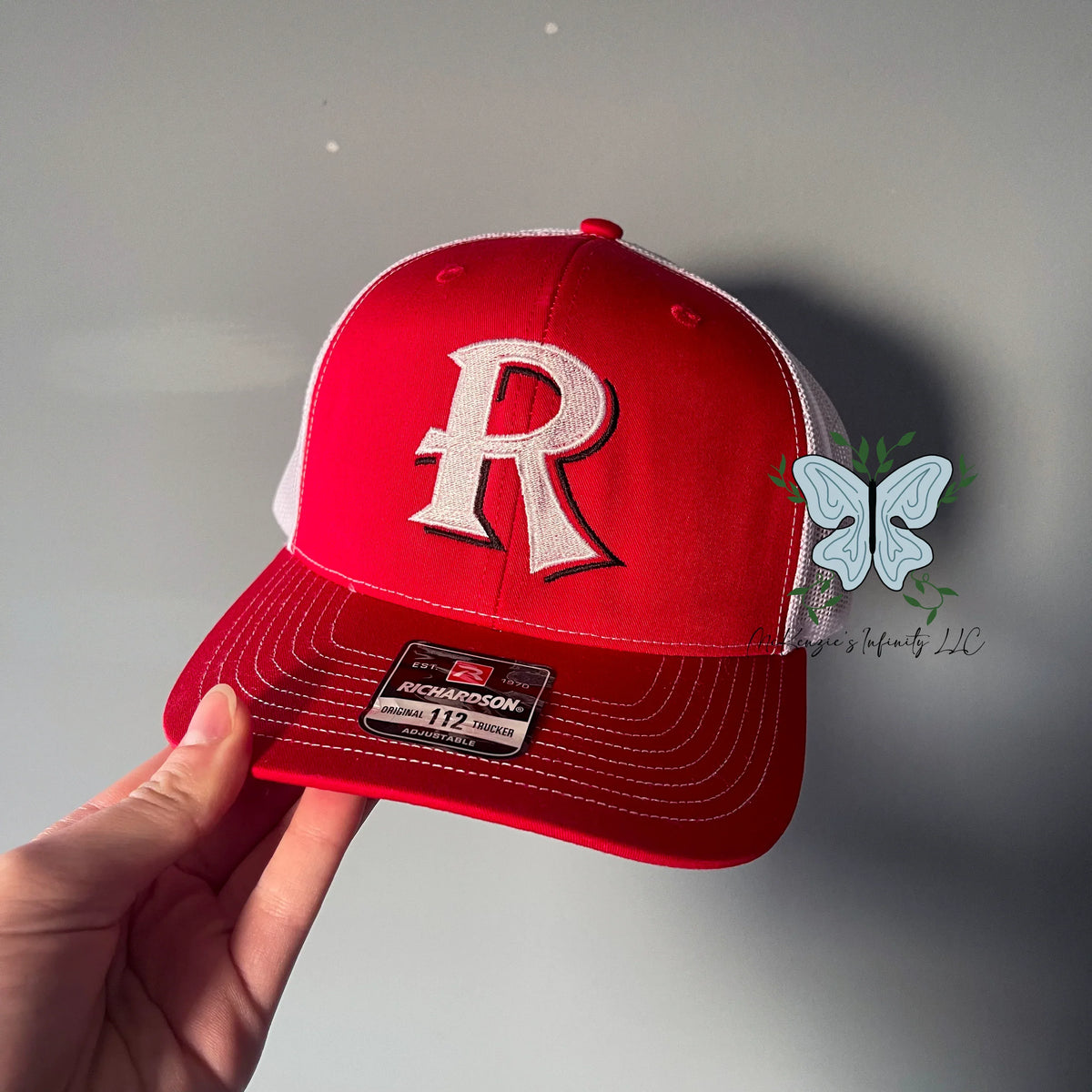 Red Bud Royals R Embroidered Richardson 112 Red Snapback Trucker Cap/Hat - McKenzie's Infinity