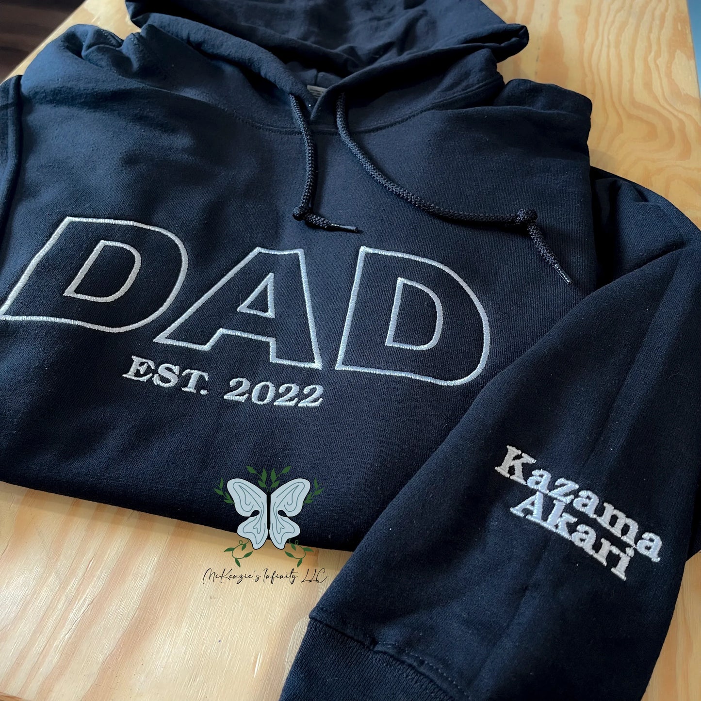DAD Embroidered Crewneck Sweatshirt - Personalized Year & Sleeve Options - McKenzie's Infinity