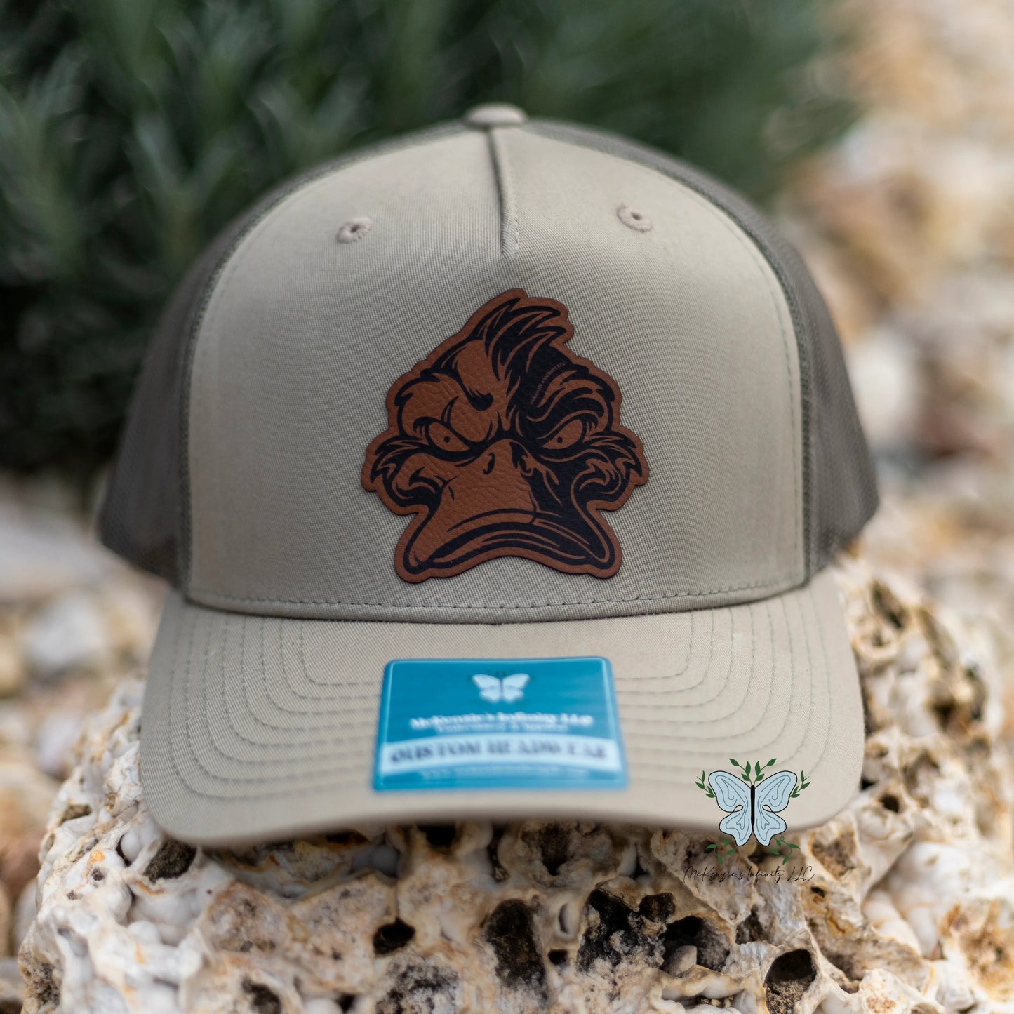 Angry Duck Leather Patch - Richardson 112 Adult Retro Trucker Hat/Cap - McKenzie's Infinity