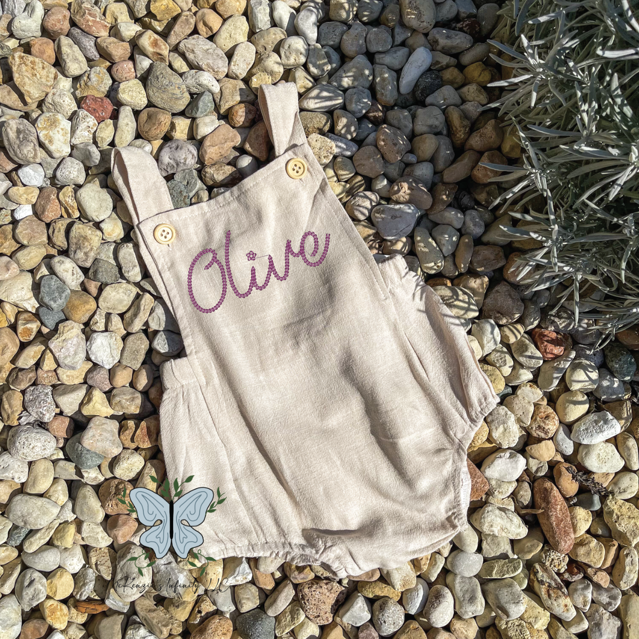 Personalized Name Embroidered Baby Dungarees, Kids Playsuit, Infant Romper