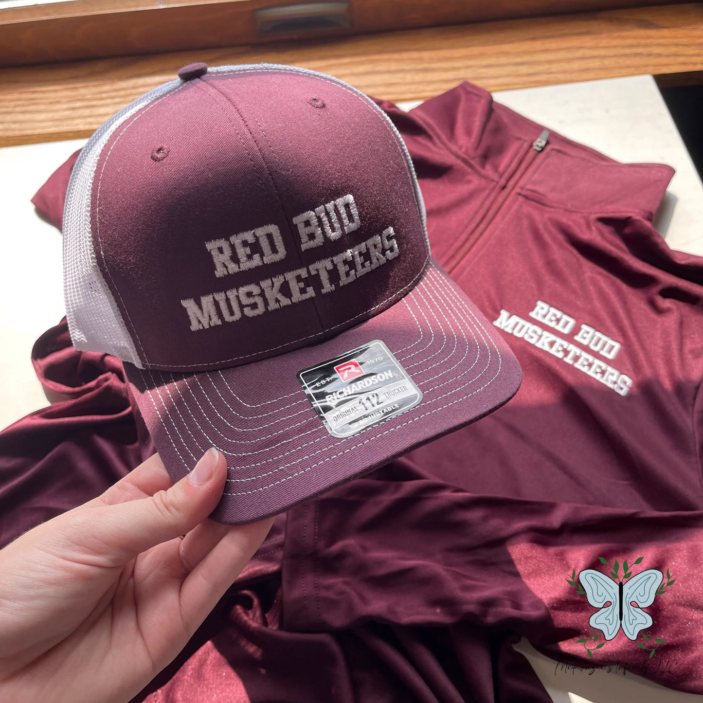 Red Bud Musketeers Embroidered Richardson 112 Snapback Trucker Cap/Hat - McKenzie's Infinity