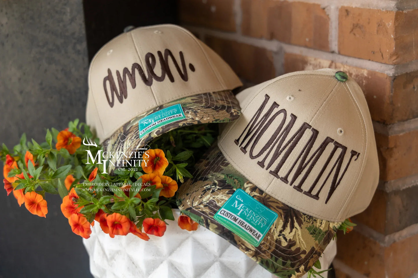 Mommin' Embroidered Camouflage Two-Toned Cap/Hat - McKenzie's Infinity