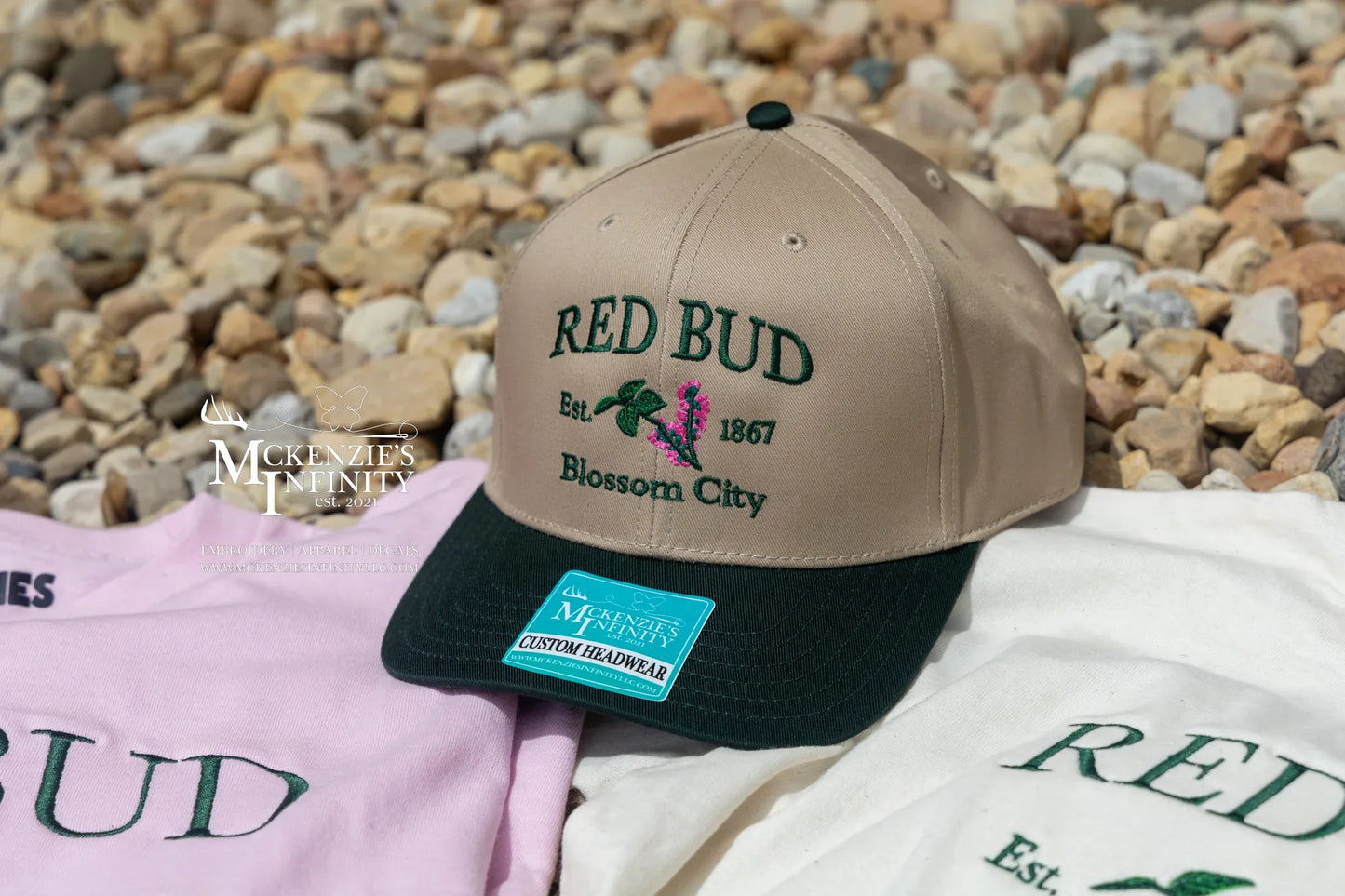 Red Bud Blossom City Embroidered Two Tone Hat © - McKenzie's Infinity