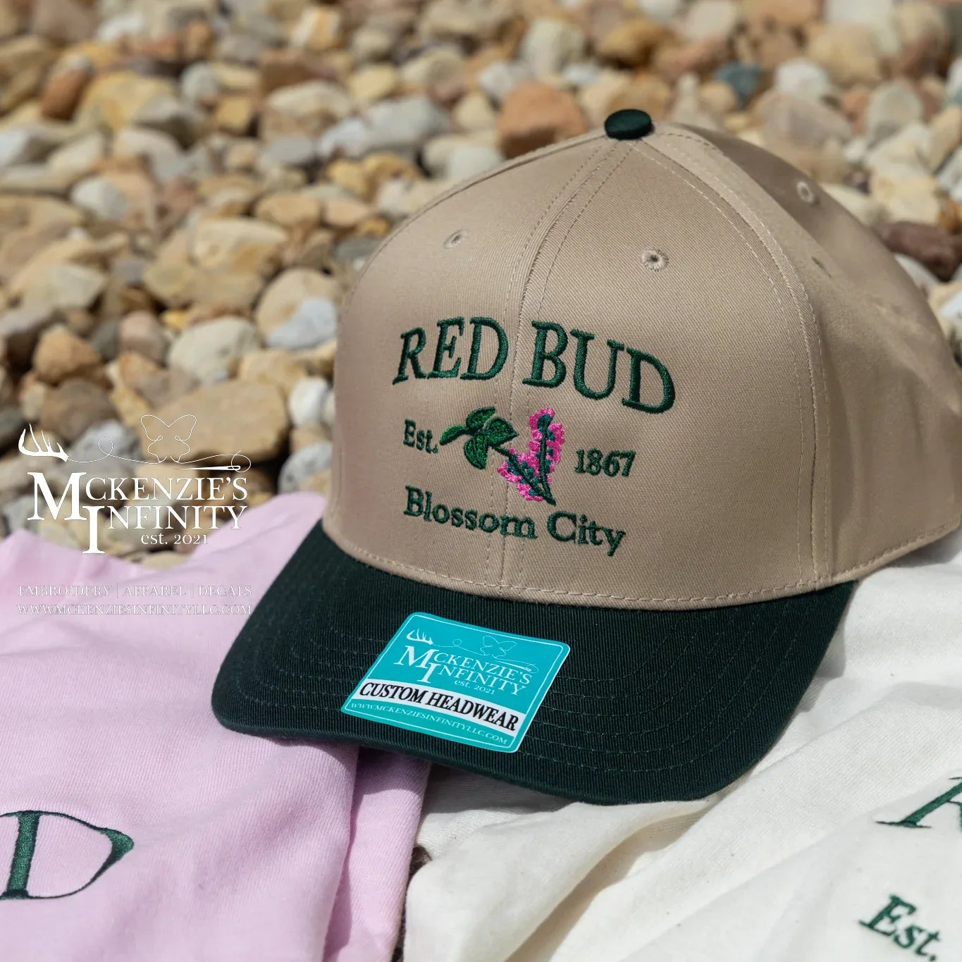 Red Bud Blossom City Embroidered Two Tone Hat © - McKenzie's Infinity