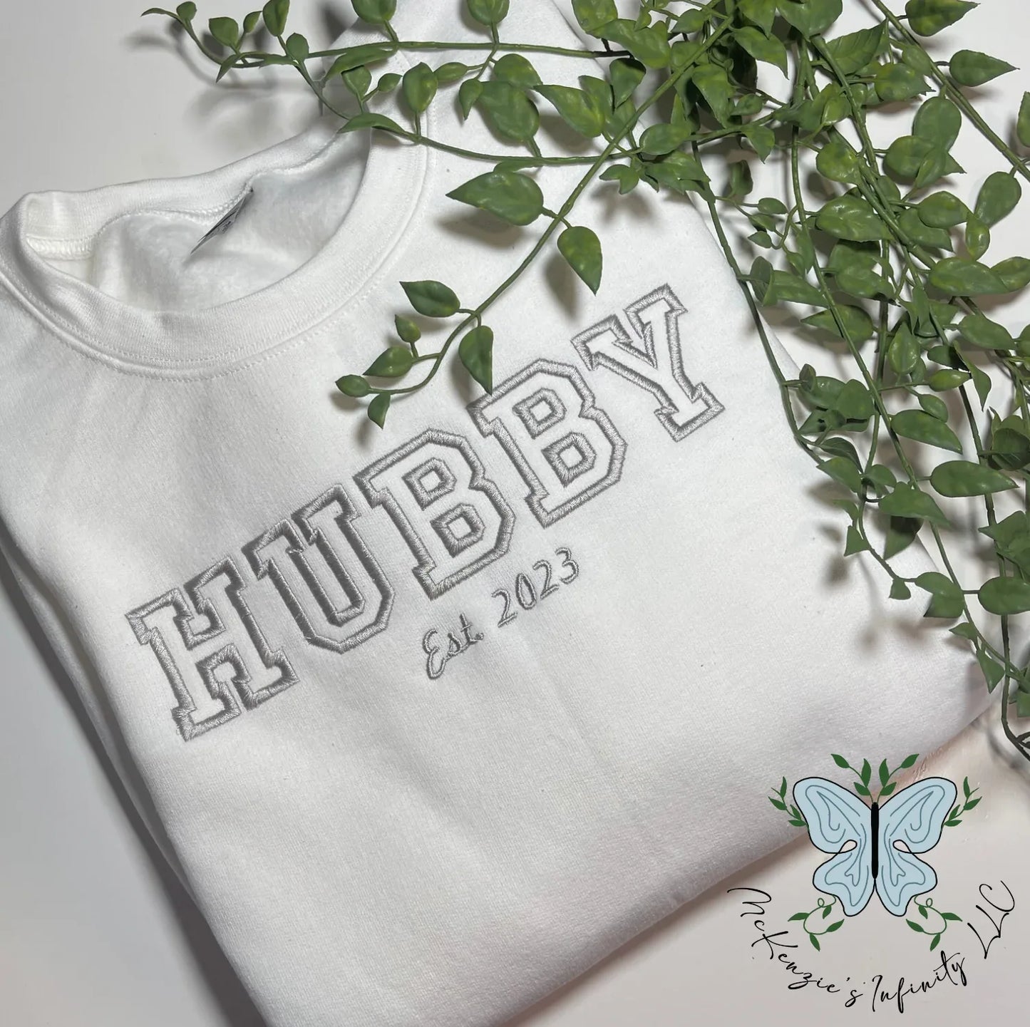 Hubby Embroidered Crewneck Sweatshirt - McKenzie's Infinity