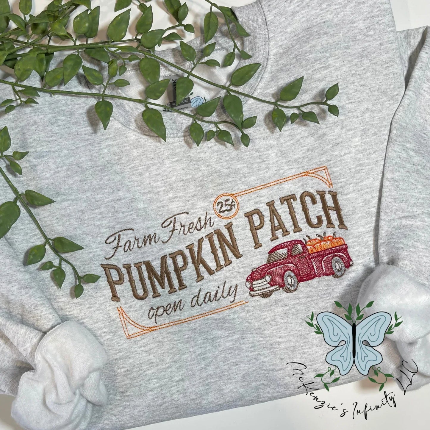 Pumpkin Patch Embroidered Crewneck Sweatshirt - McKenzie's Infinity