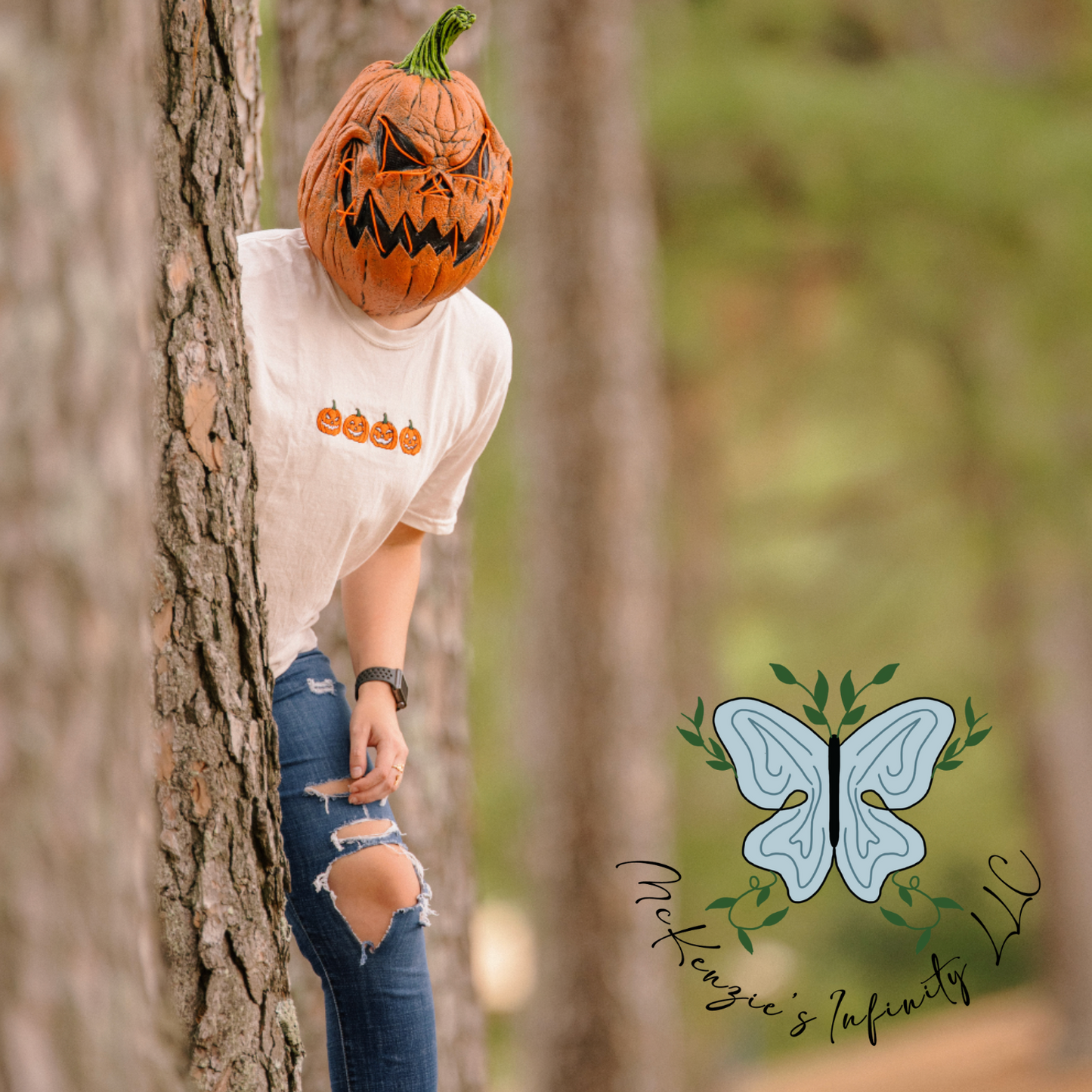 Four Pumpkins Embroidered T-Shirt