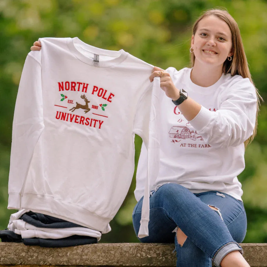 North Pole University Embroidered Crewneck Sweatshirt - McKenzie's Infinity