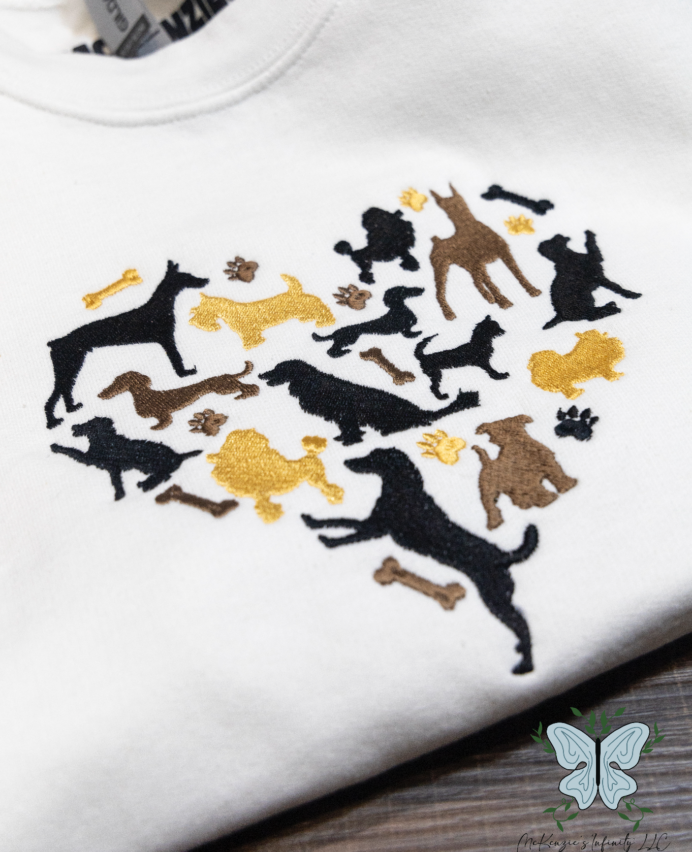 Dog Heart Embroidered Crewneck/Hooded Sweatshirt