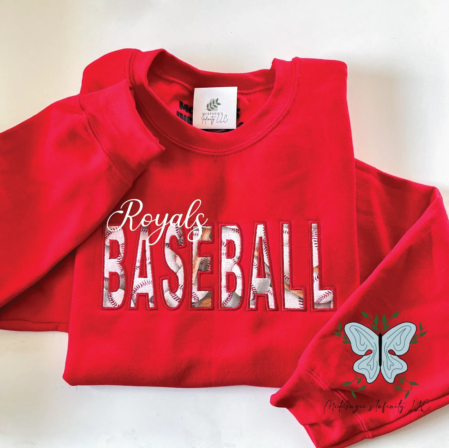 Personalized Embroidered Baseball Team Crewneck Sweatshirt - McKenzie's Infinity