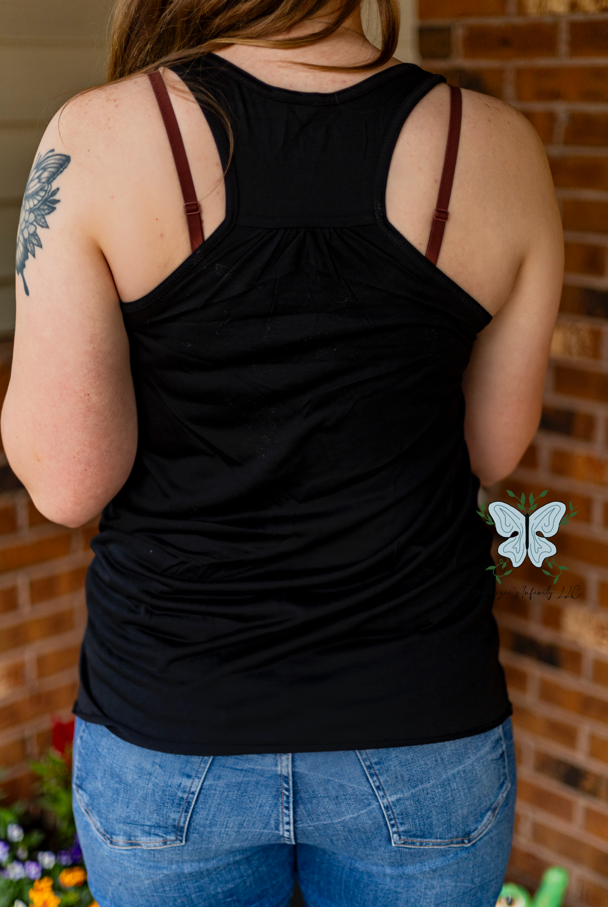 Iced Coffee Girly Coquette Black Racerback Women's Tank Top