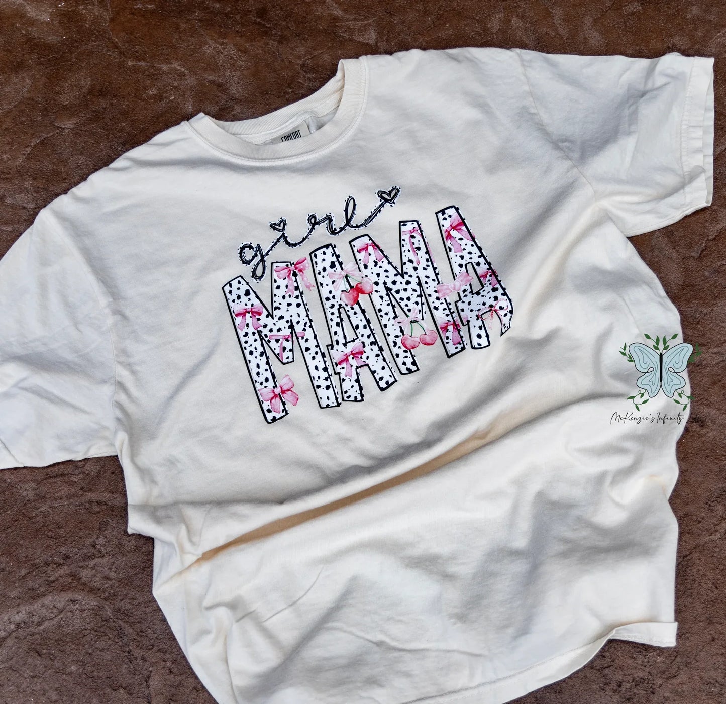 Girl Mama Comfort Colors Ivory T-shirt/Short Sleeve Shirt - McKenzie's Infinity