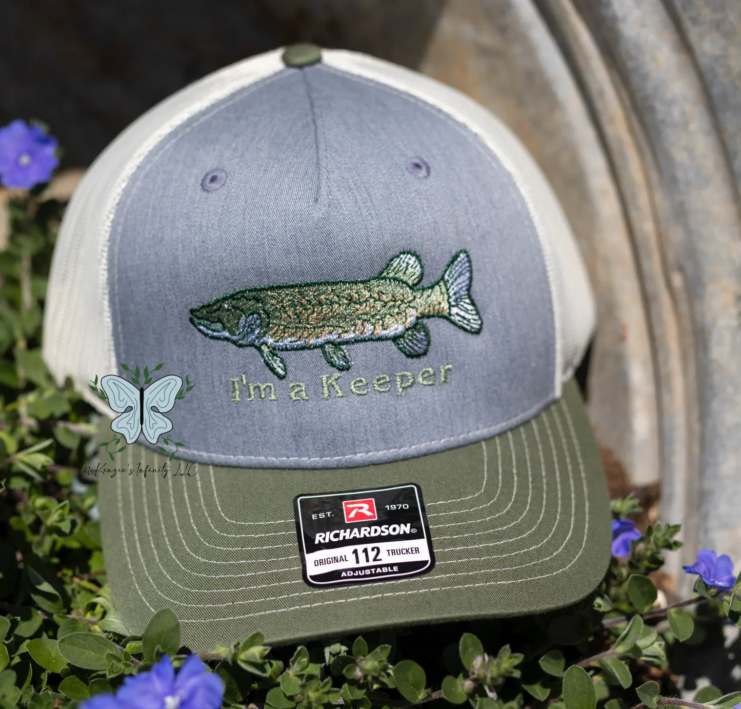 Pike Fish- I'm A Keeper Embroidered Richardson 112 | 6 Panel Trucker Cap/Hat - McKenzie's Infinity
