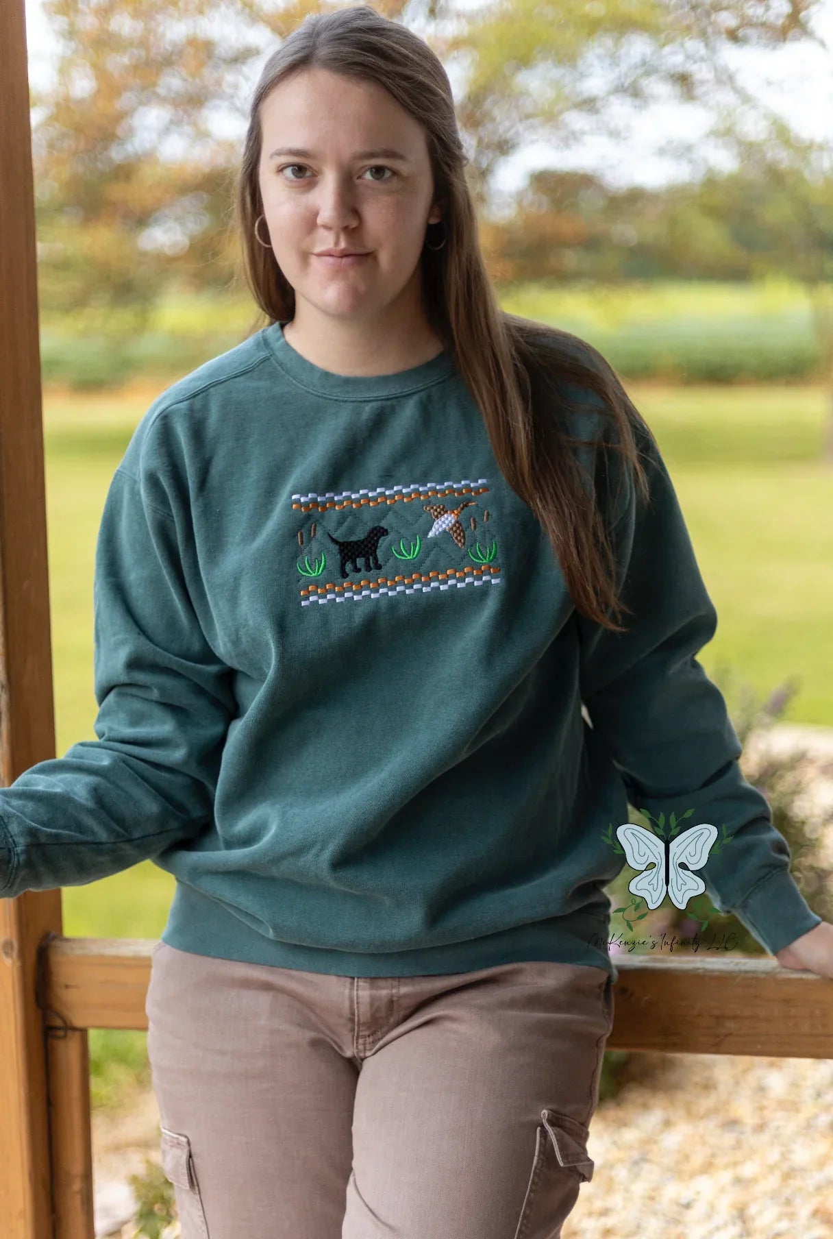 Lab & Duck Smock Embroidered Comfort Colors Crewneck Sweatshirt - McKenzie's Infinity