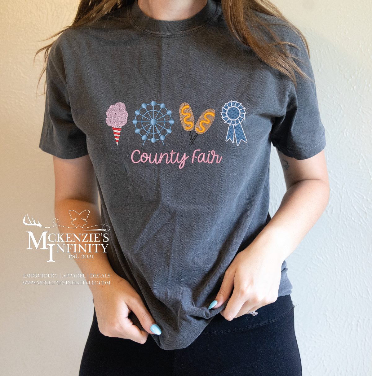 County Fair Icons, Embroidered Comfort Colors TShirt