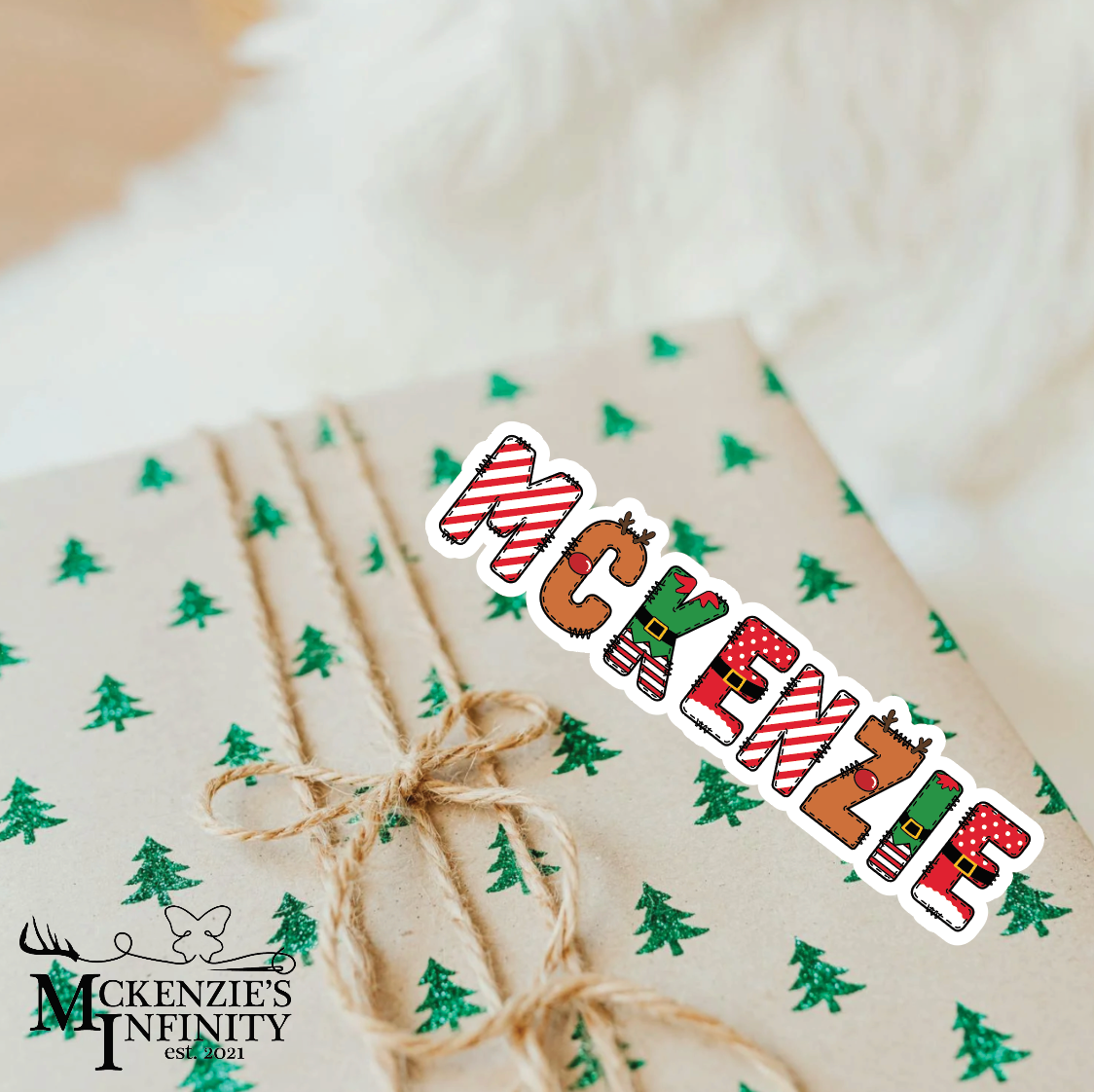 Christmas Season Personalized Christmas Name Stickers – 4-Inch Custom Printed Holiday Labels