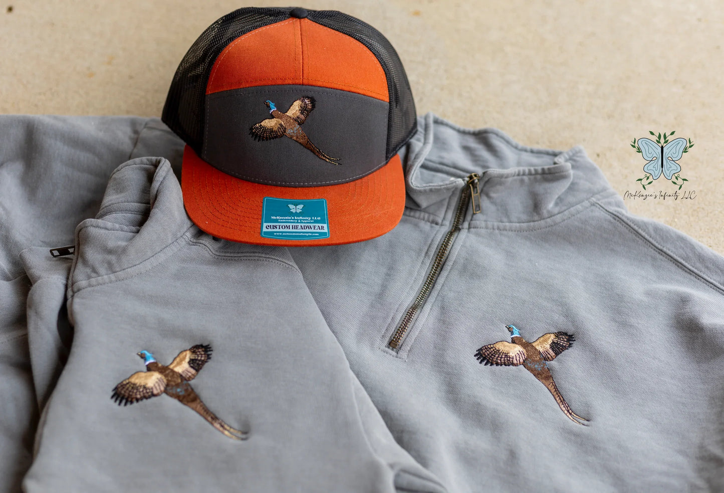 Pheasant Hunting Comfort Colors Quarter Zip Pullover - McKenzie's Infinity