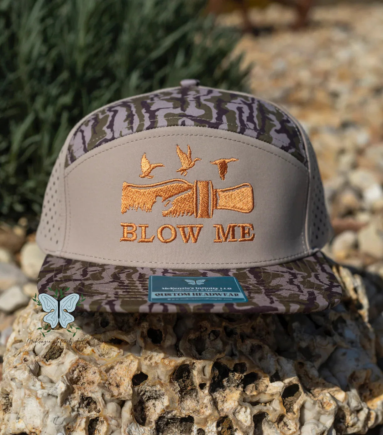 Blow Me Duck Hunter - Waterproof Hidden Timber 7 Panel Hat - McKenzie's Infinity