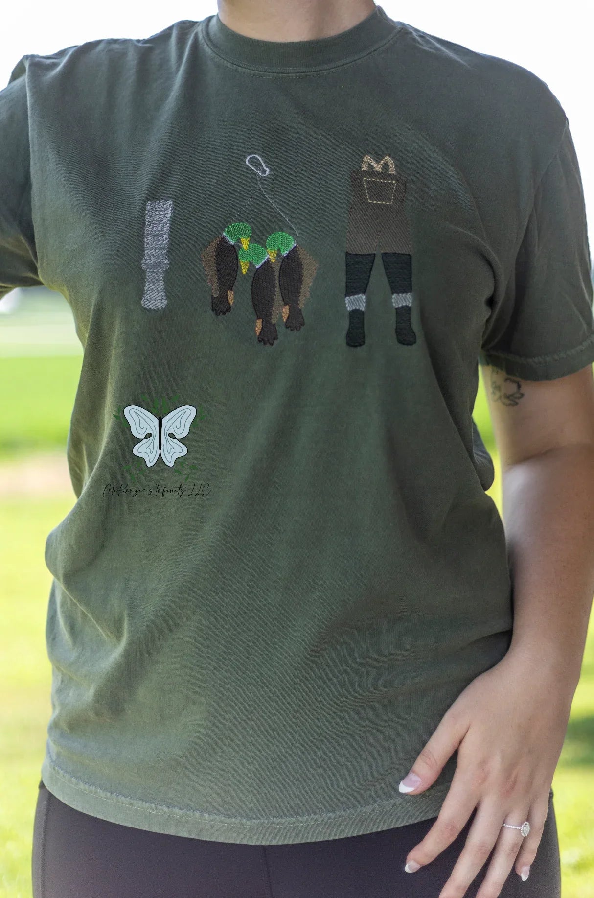 Duck Hunt Trio Embroidered Comfort Colors T-Shirt - McKenzie's Infinity